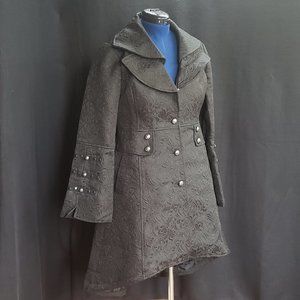 Hearts & Roses Black Victorian Gothic Winter Coat